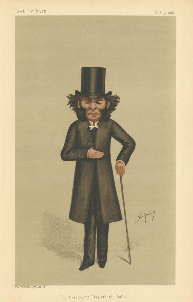 VANITY FAIR SPY CARTOON Rev Hugh Haweis 'The Parson, The Play & the Ballet' 1888